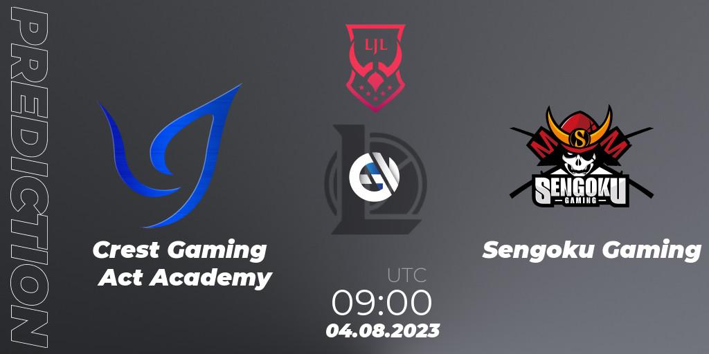 Prognose für das Spiel Crest Gaming Act Academy VS Sengoku Gaming. 04.08.23. LoL - LJL Summer 2023