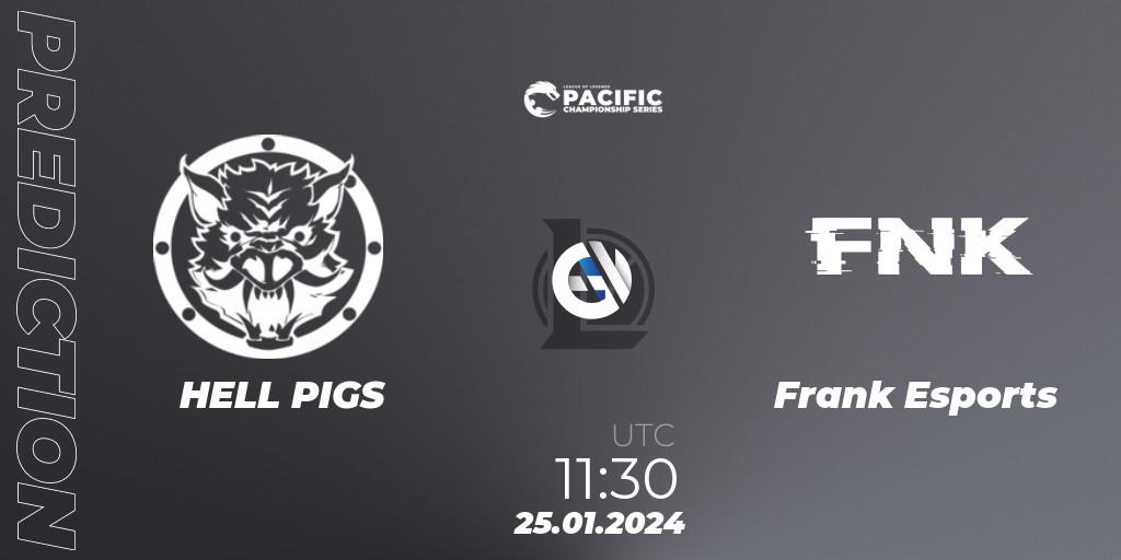 Prognose für das Spiel HELL PIGS VS Frank Esports. 25.01.2024 at 11:30. LoL - PCS Spring 2024