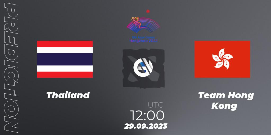 Prognose für das Spiel Thailand VS Team Hong Kong. 29.09.23. Dota 2 - 2022 Asian Games