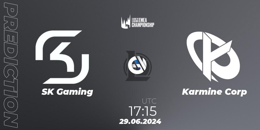 Prognose für das Spiel SK Gaming VS Karmine Corp. 29.06.2024 at 17:15. LoL - LEC Summer 2024 - Regular Season