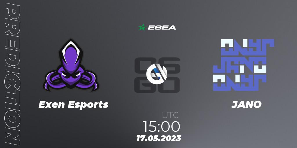 Prognose für das Spiel Exen Esports VS JANO. 17.05.2023 at 15:00. Counter-Strike (CS2) - ESEA Season 45: Advanced Division - Europe