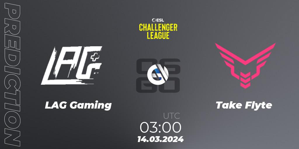 Prognose für das Spiel LAG Gaming VS Take Flyte. 21.03.24. CS2 (CS:GO) - ESL Challenger League Season 47: North America