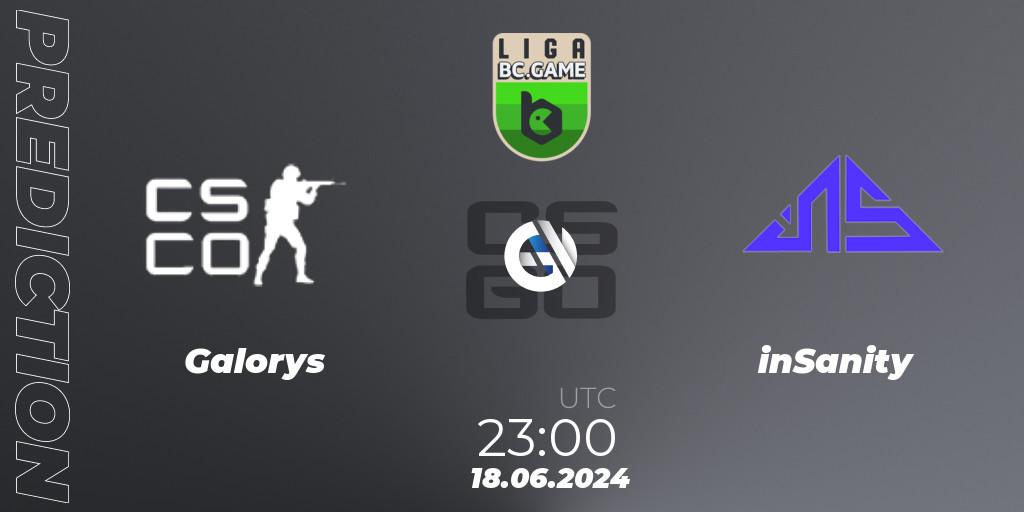 Prognose für das Spiel Galorys VS inSanity. 18.06.2024 at 22:45. Counter-Strike (CS2) - Dust2 Brasil Liga Season 3