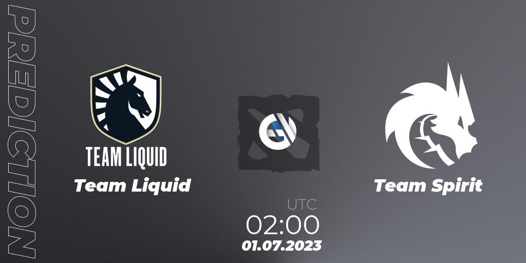 Prognose für das Spiel Team Liquid VS Team Spirit. 01.07.23. Dota 2 - Bali Major 2023 - Group Stage