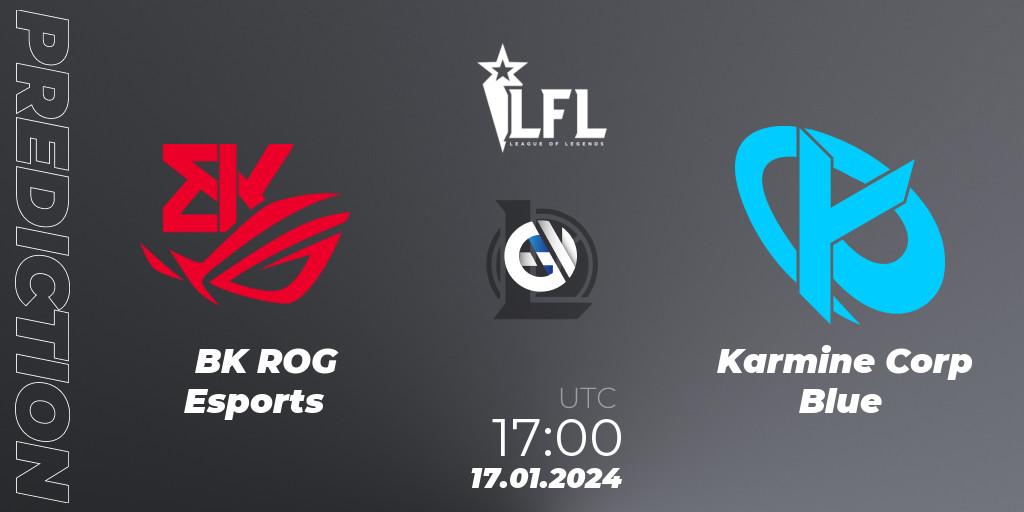 Prognose für das Spiel BK ROG Esports VS Karmine Corp Blue. 17.01.2024 at 17:00. LoL - LFL Spring 2024