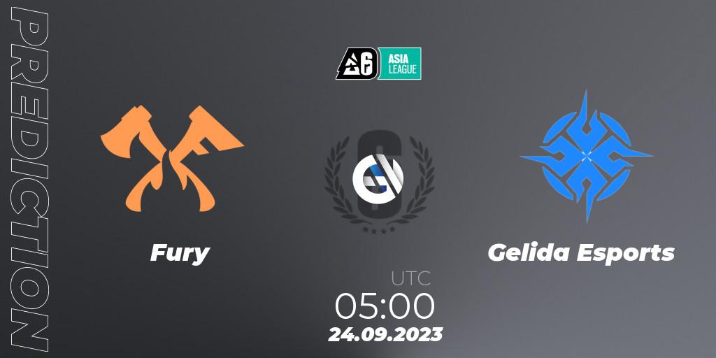 Prognose für das Spiel Fury VS Gelida Esports. 24.09.2023 at 05:00. Rainbow Six - SEA League 2023 - Stage 2