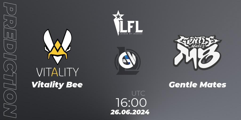Prognose für das Spiel Vitality Bee VS Gentle Mates. 26.06.2024 at 16:00. LoL - LFL Summer 2024