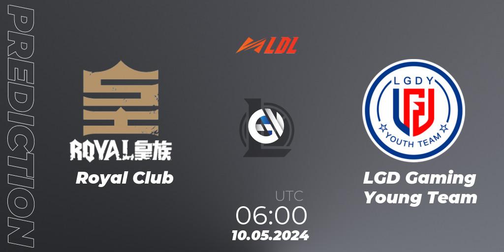Prognose für das Spiel Royal Club VS LGD Gaming Young Team. 10.05.2024 at 06:00. LoL - LDL 2024 - Stage 2