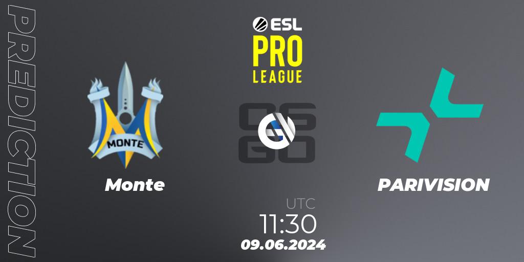 Prognose für das Spiel Monte VS PARIVISION. 09.06.2024 at 11:30. Counter-Strike (CS2) - ESL Pro League Season 20: European Conference