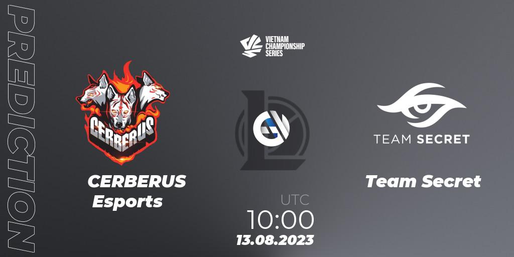 Prognose für das Spiel CERBERUS Esports VS Team Secret. 13.08.23. LoL - VCS Dusk 2023
