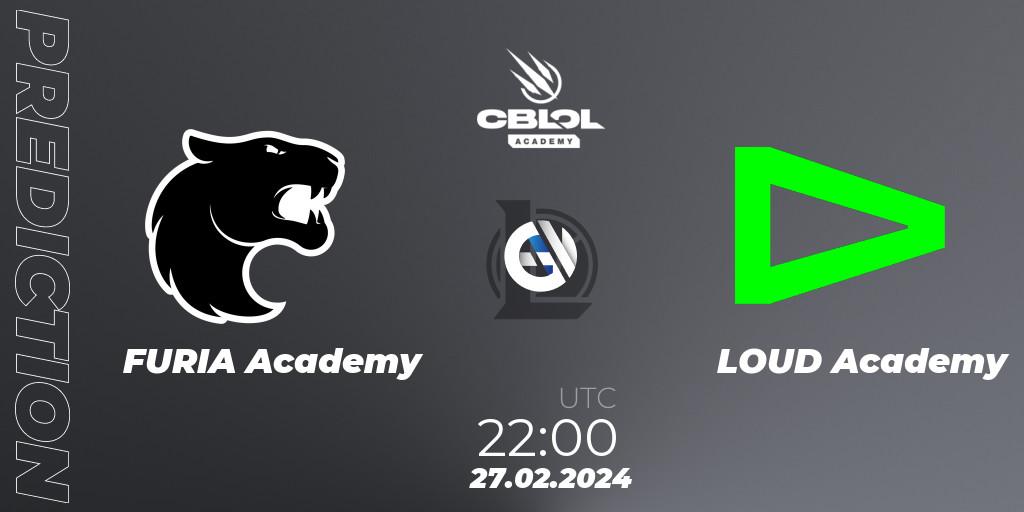 Prognose für das Spiel FURIA Academy VS LOUD Academy. 27.02.24. LoL - CBLOL Academy Split 1 2024