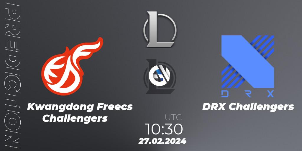 Prognose für das Spiel Kwangdong Freecs Challengers VS DRX Challengers. 27.02.24. LoL - LCK Challengers League 2024 Spring - Group Stage