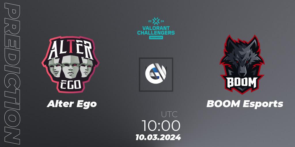 Prognose für das Spiel Alter Ego VS BOOM Esports. 10.03.24. VALORANT - VALORANT Challengers Indonesia 2024: Split 1
