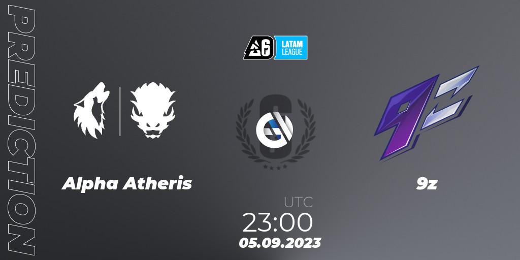 Prognose für das Spiel Alpha Atheris VS 9z. 05.09.2023 at 23:00. Rainbow Six - LATAM League 2023 - Stage 2