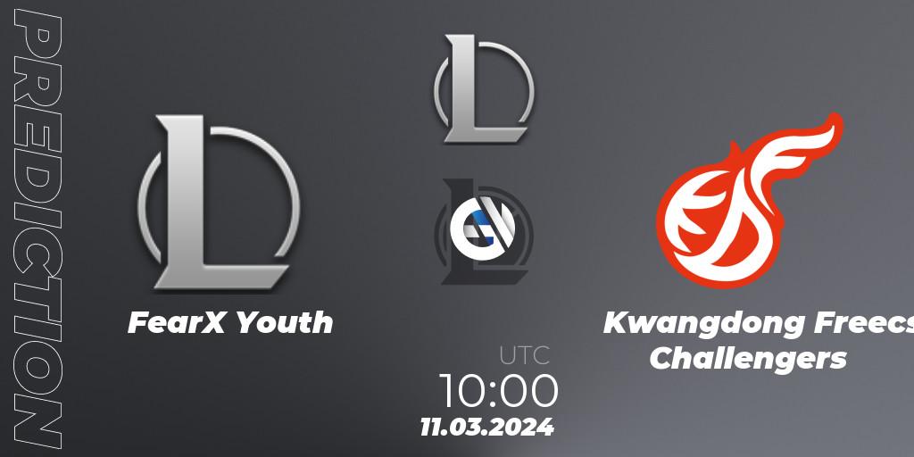 Prognose für das Spiel FearX Youth VS Kwangdong Freecs Challengers. 11.03.24. LoL - LCK Challengers League 2024 Spring - Group Stage