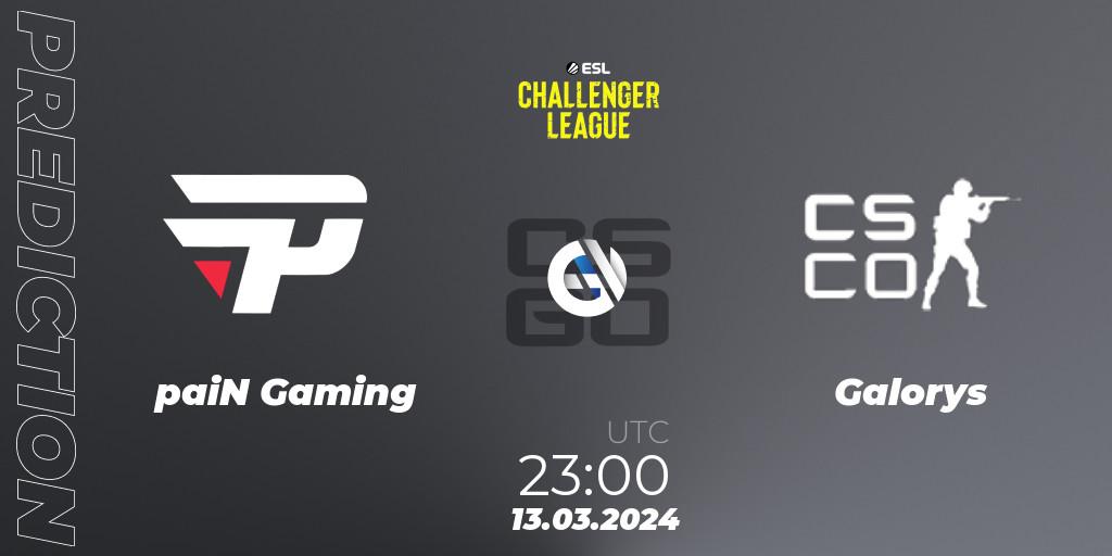Prognose für das Spiel paiN Gaming VS Galorys. 08.05.2024 at 18:00. Counter-Strike (CS2) - ESL Challenger League Season 47: South America