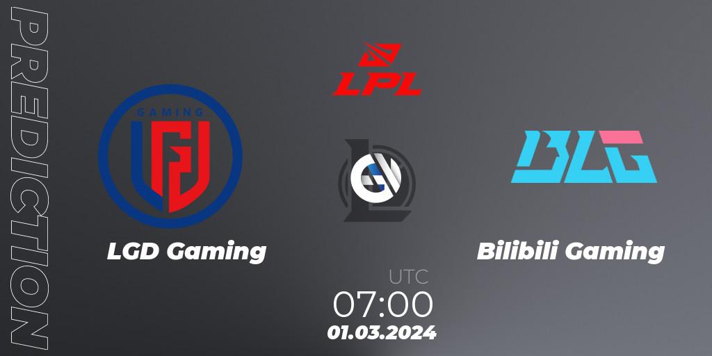 Prognose für das Spiel LGD Gaming VS Bilibili Gaming. 01.03.24. LoL - LPL Spring 2024 - Group Stage