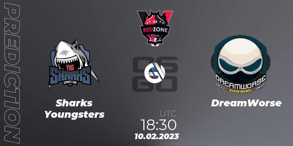 Prognose für das Spiel Sharks Youngsters VS DreamWorse. 10.02.2023 at 18:30. Counter-Strike (CS2) - RedZone PRO League 2023 Season 1