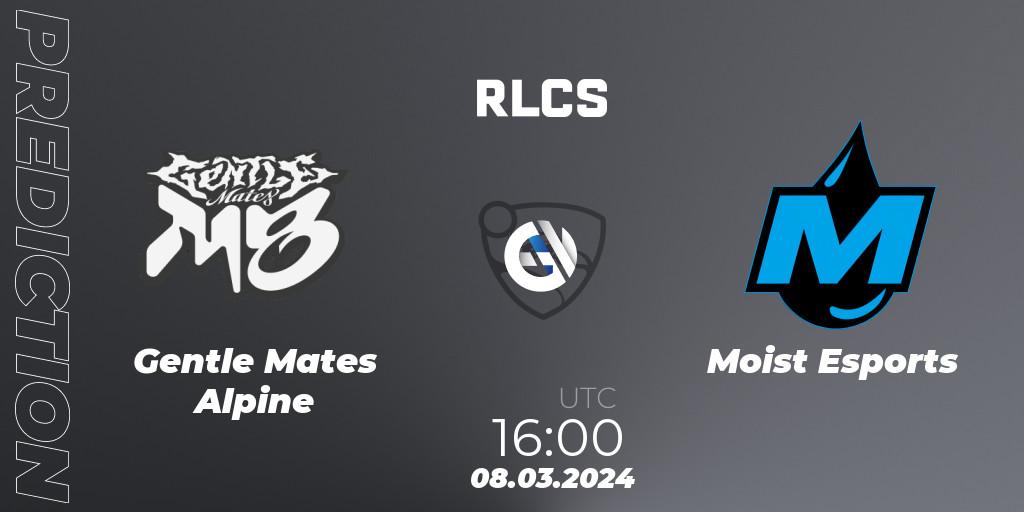 Prognose für das Spiel Gentle Mates Alpine VS Moist Esports. 08.03.24. Rocket League - RLCS 2024 - Major 1: Europe Open Qualifier 3