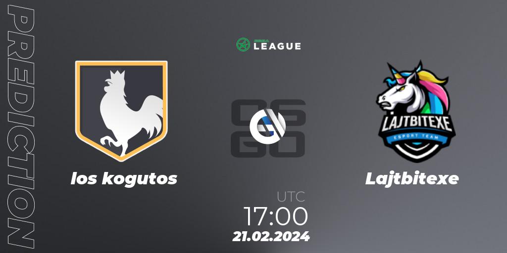 Prognose für das Spiel los kogutos VS Lajtbitexe. 21.02.24. CS2 (CS:GO) - ESEA Season 48: Advanced Division - Europe