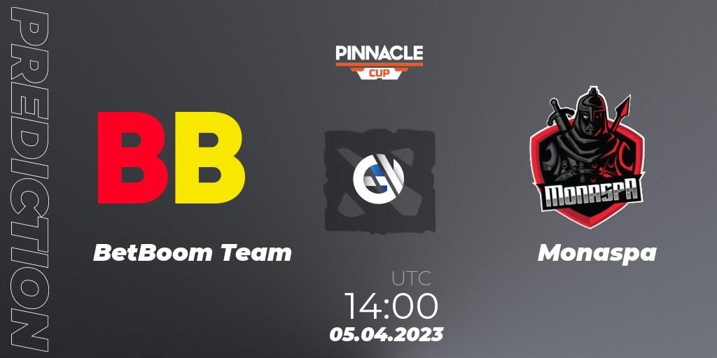 Prognose für das Spiel BetBoom Team VS Monaspa. 05.04.23. Dota 2 - Pinnacle Cup: Malta Vibes - Tour 1