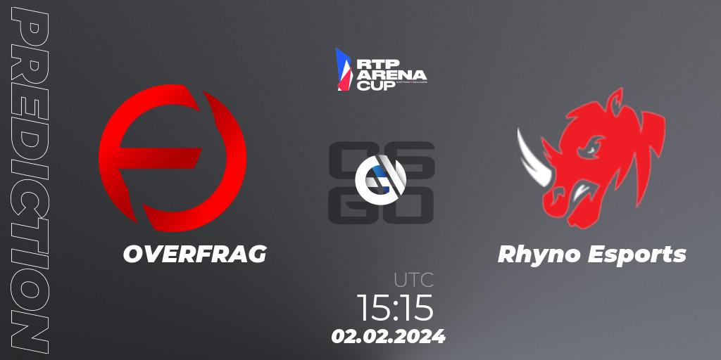 Prognose für das Spiel OVERFRAG VS Rhyno Esports. 02.02.24. CS2 (CS:GO) - RTP Arena Cup 2024