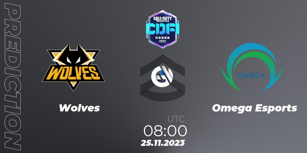 Prognose für das Spiel Wolves VS Omega Esports. 25.11.2023 at 08:00. Call of Duty - CODM Fall Invitational 2023