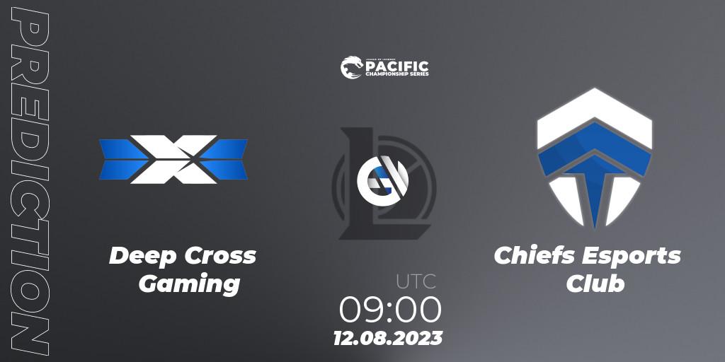 Prognose für das Spiel Deep Cross Gaming VS Chiefs Esports Club. 12.08.23. LoL - PACIFIC Championship series Playoffs