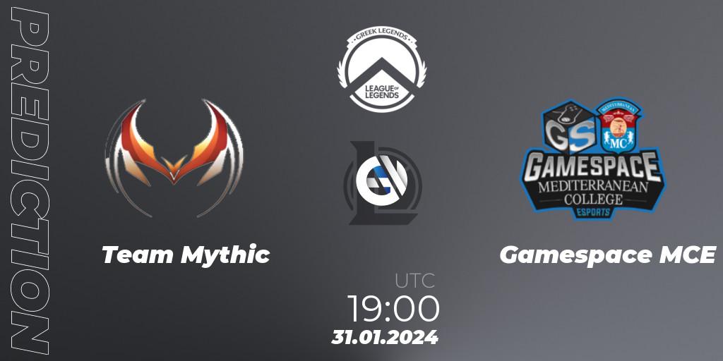 Prognose für das Spiel Team Mythic VS Gamespace MCE. 31.01.2024 at 19:00. LoL - GLL Spring 2024