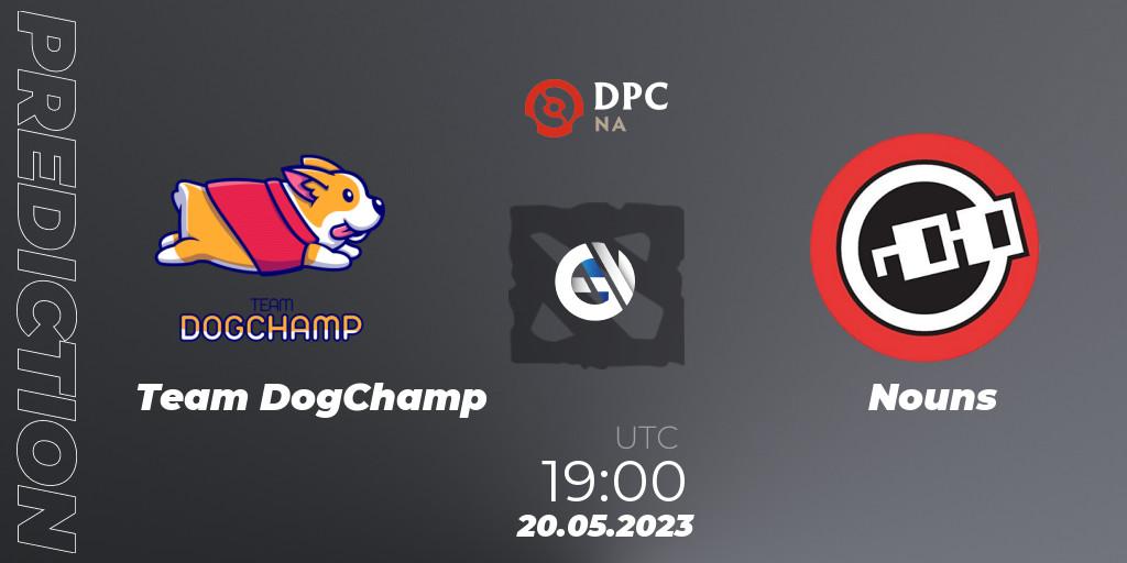 Prognose für das Spiel Team DogChamp VS Nouns. 20.05.23. Dota 2 - DPC 2023 Tour 3: NA Division I (Upper)