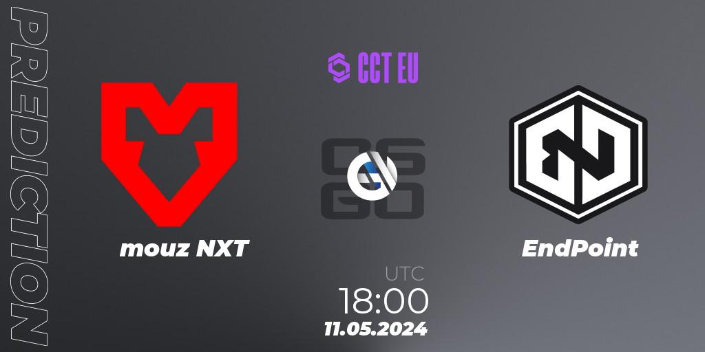 Prognose für das Spiel mouz NXT VS EndPoint. 11.05.2024 at 18:15. Counter-Strike (CS2) - CCT Season 2 Europe Series 2 