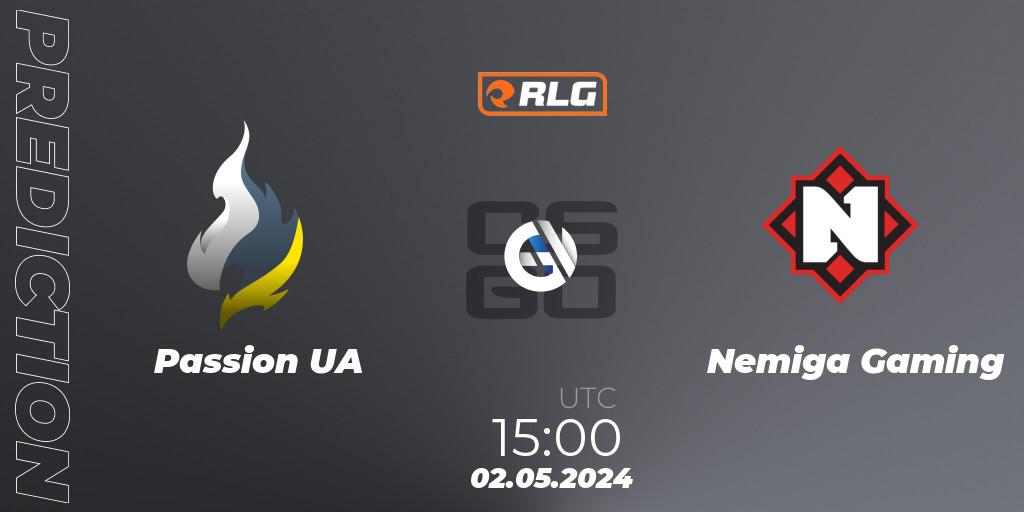 Prognose für das Spiel Passion UA VS Nemiga Gaming. 02.05.2024 at 15:00. Counter-Strike (CS2) - RES European Series #3