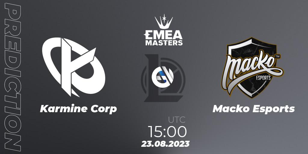 Prognose für das Spiel Karmine Corp VS Macko Esports. 23.08.2023 at 15:00. LoL - EMEA Masters Summer 2023