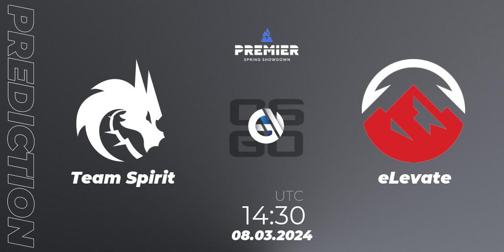 Prognose für das Spiel Team Spirit VS eLevate. 08.03.24. CS2 (CS:GO) - BLAST Premier: Spring Showdown 2024