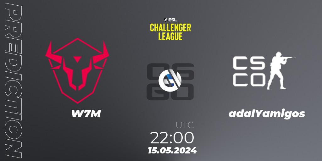 Prognose für das Spiel W7M VS adalYamigos. 15.05.2024 at 22:00. Counter-Strike (CS2) - ESL Challenger League Season 47: South America