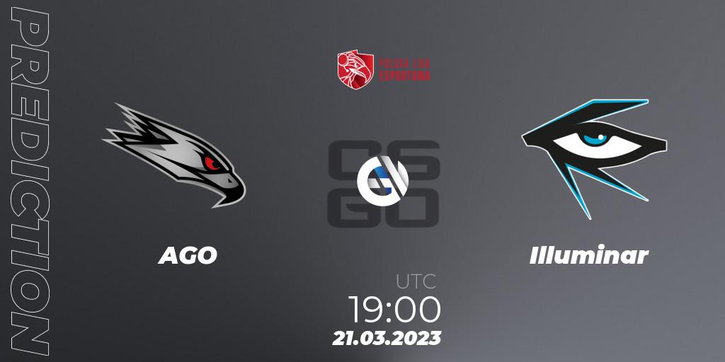 Prognose für das Spiel AGO VS Illuminar. 21.03.23. CS2 (CS:GO) - Polska Liga Esportowa 2023: Split #1
