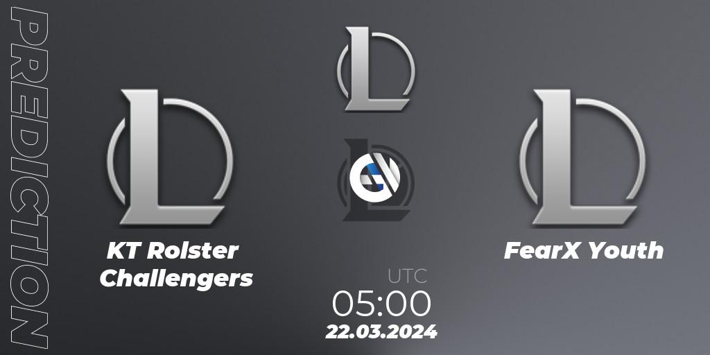 Prognose für das Spiel KT Rolster Challengers VS FearX Youth. 22.03.24. LoL - LCK Challengers League 2024 Spring - Group Stage