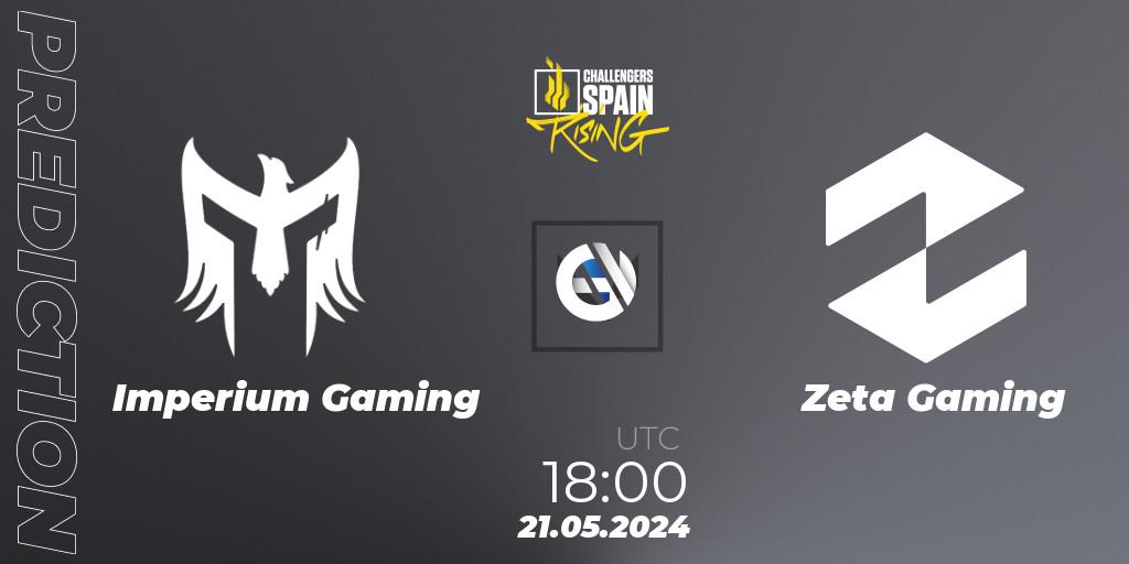 Prognose für das Spiel Imperium Gaming VS Zeta Gaming. 21.05.2024 at 16:00. VALORANT - VALORANT Challengers 2024 Spain: Rising Split 2