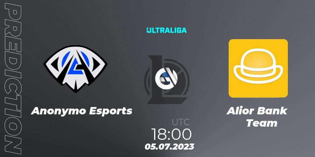 Prognose für das Spiel Anonymo Esports VS Alior Bank Team. 05.07.23. LoL - Ultraliga Season 10 2023 Regular Season