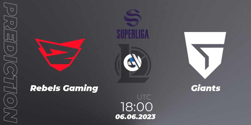 Prognose für das Spiel Rebels Gaming VS Giants. 06.06.23. LoL - Superliga Summer 2023 - Group Stage
