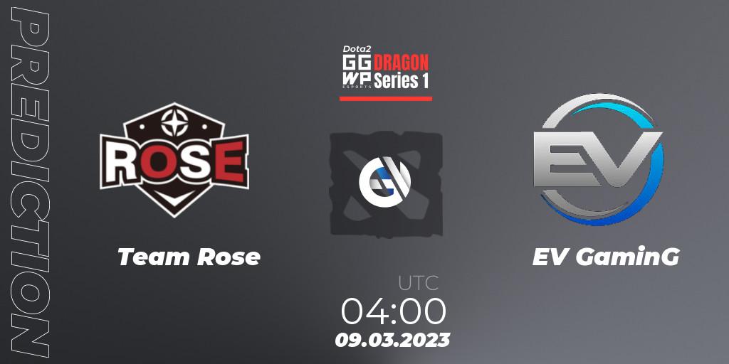 Prognose für das Spiel Team Rose VS EV GaminG. 09.03.23. Dota 2 - GGWP Dragon Series 1