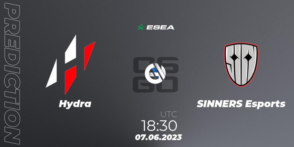 Prognose für das Spiel Hydra VS SINNERS Esports. 07.06.23. CS2 (CS:GO) - ESEA Advanced Season 45 Europe