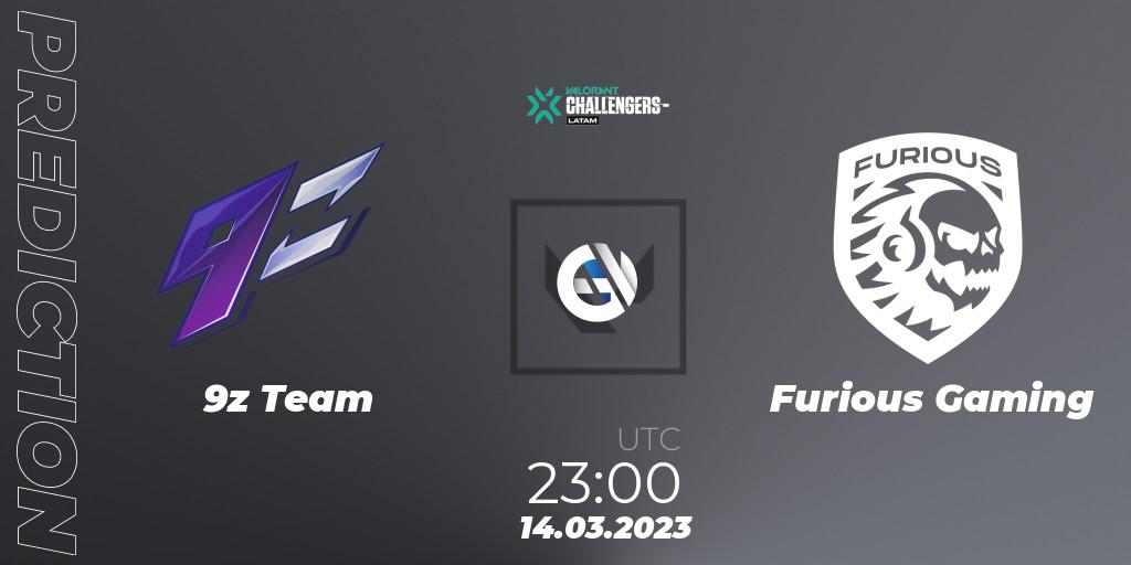 Prognose für das Spiel 9z Team VS Furious Gaming. 14.03.2023 at 23:00. VALORANT - VALORANT Challengers 2023: LAS Split 1
