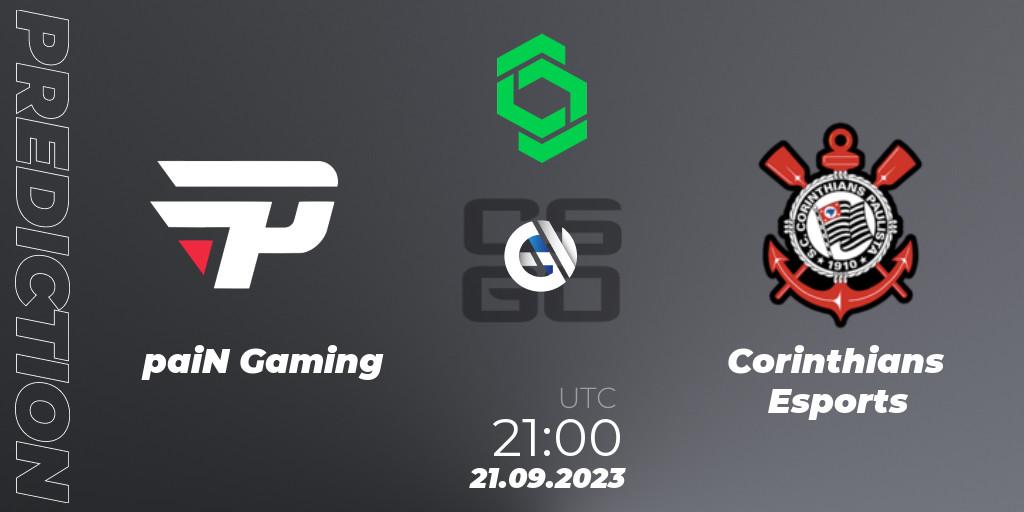 Prognose für das Spiel paiN Gaming VS Corinthians Esports. 21.09.2023 at 21:45. Counter-Strike (CS2) - CCT South America Series #11