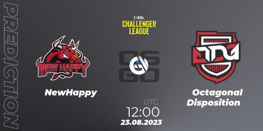 Prognose für das Spiel NewHappy VS Octagonal Disposition. 24.08.23. CS2 (CS:GO) - ESL Challenger League Season 46: Asia-Pacific