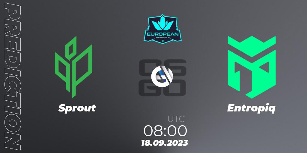 Prognose für das Spiel Sprout VS Entropiq. 18.09.2023 at 08:00. Counter-Strike (CS2) - European Pro League Season 10