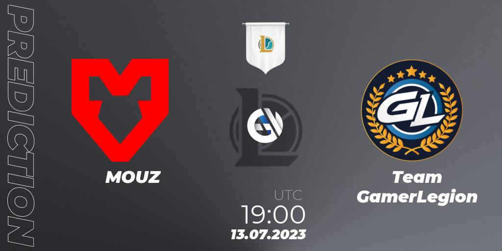 Prognose für das Spiel MOUZ VS Team GamerLegion. 13.07.23. LoL - Prime League Summer 2023 - Group Stage