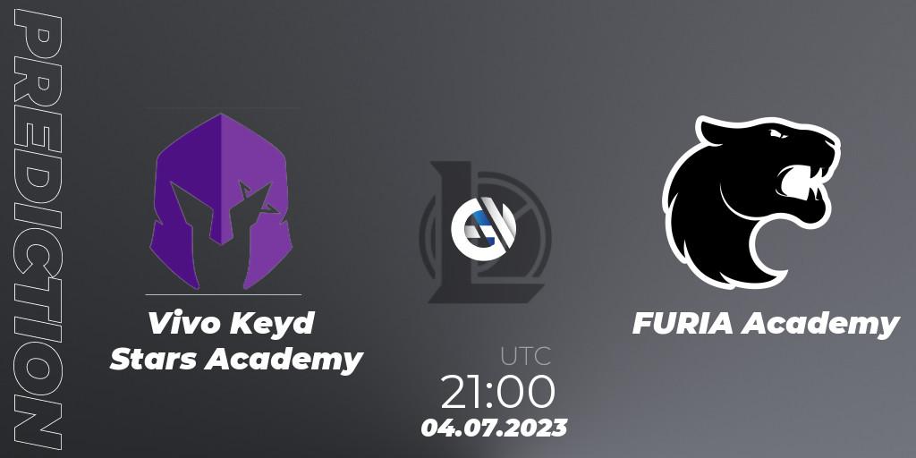 Prognose für das Spiel Vivo Keyd Stars Academy VS FURIA Academy. 04.07.2023 at 21:00. LoL - CBLOL Academy Split 2 2023 - Group Stage