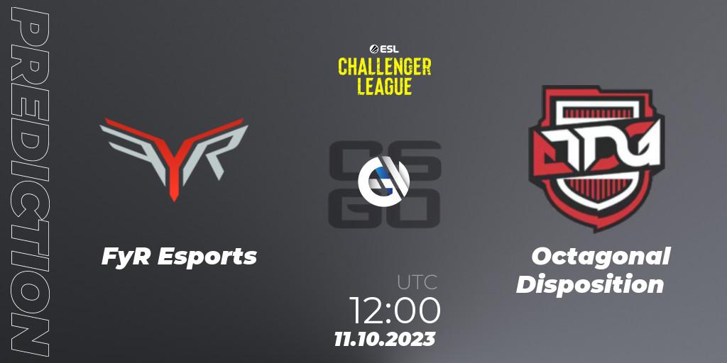 Prognose für das Spiel FyR Esports VS Octagonal Disposition. 13.10.23. CS2 (CS:GO) - ESL Challenger League Season 46: Asia-Pacific