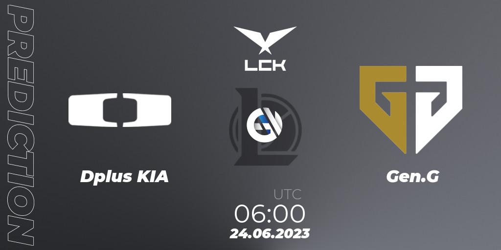 Prognose für das Spiel Dplus KIA VS Gen.G. 24.06.23. LoL - LCK Summer 2023 Regular Season